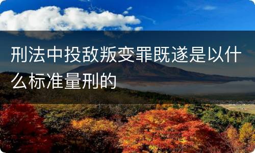 刑法中投敌叛变罪既遂是以什么标准量刑的