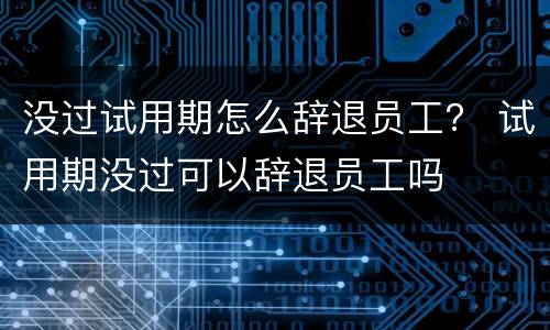 没过试用期怎么辞退员工？ 试用期没过可以辞退员工吗