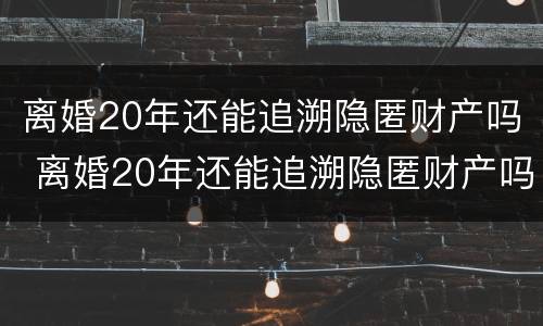 离婚20年还能追溯隐匿财产吗 离婚20年还能追溯隐匿财产吗