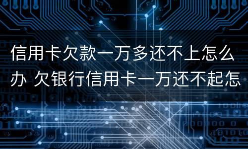 信用卡欠款一万多还不上怎么办 欠银行信用卡一万还不起怎么办