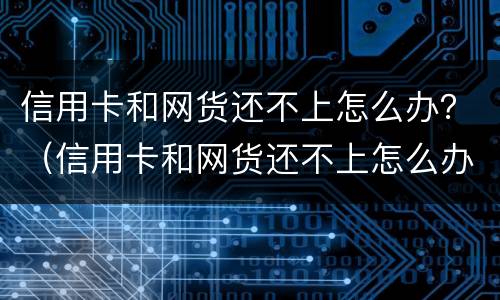 信用卡和网货还不上怎么办？（信用卡和网货还不上怎么办呢）