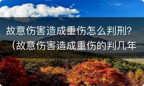 故意伤害造成重伤怎么判刑？（故意伤害造成重伤的判几年徒刑）