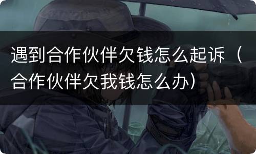遇到合作伙伴欠钱怎么起诉（合作伙伴欠我钱怎么办）