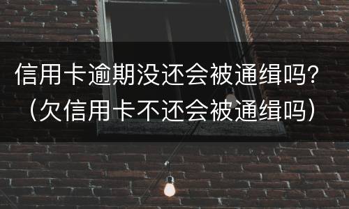 信用卡逾期没还会被通缉吗？（欠信用卡不还会被通缉吗）
