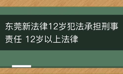 东莞新法律12岁犯法承担刑事责任 12岁以上法律