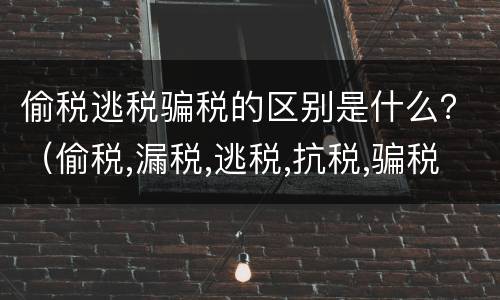 偷税逃税骗税的区别是什么？（偷税,漏税,逃税,抗税,骗税的区别是什么）