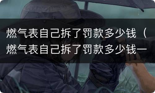 燃气表自己拆了罚款多少钱（燃气表自己拆了罚款多少钱一个）