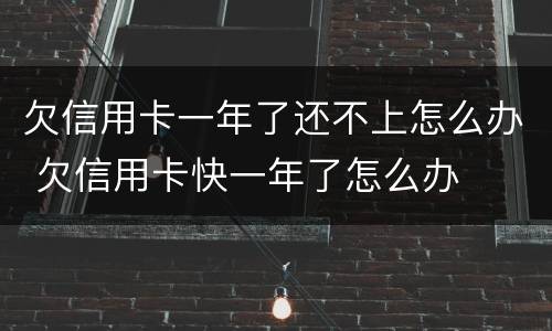 欠信用卡一年了还不上怎么办 欠信用卡快一年了怎么办