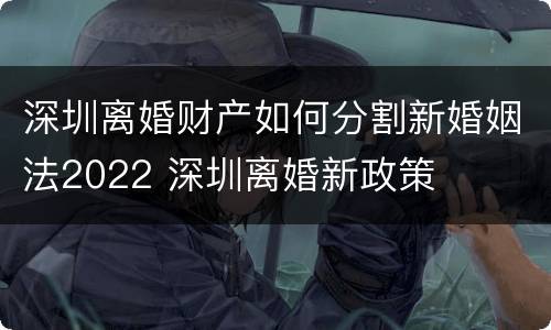 深圳离婚财产如何分割新婚姻法2022 深圳离婚新政策