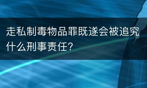 走私制毒物品罪既遂会被追究什么刑事责任?