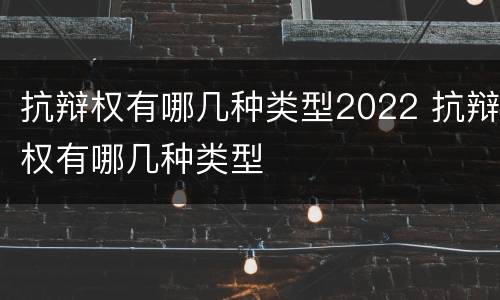 抗辩权有哪几种类型2022 抗辩权有哪几种类型