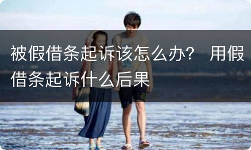 被假借条起诉该怎么办？ 用假借条起诉什么后果