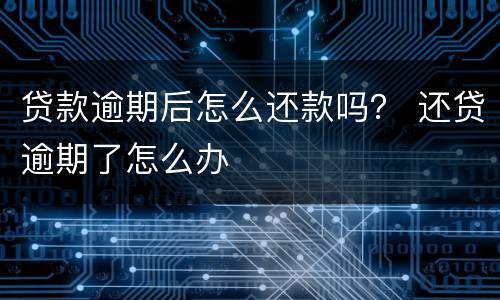 贷款逾期后怎么还款吗？ 还贷逾期了怎么办