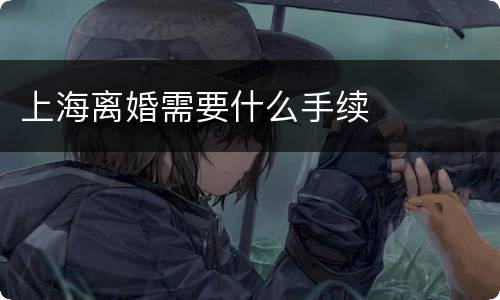 上海离婚需要什么手续