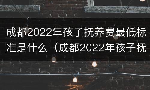 成都2022年孩子抚养费最低标准是什么（成都2022年孩子抚养费最低标准是什么时候发放）