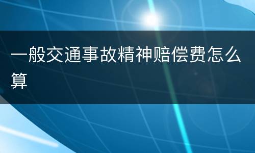 一般交通事故精神赔偿费怎么算