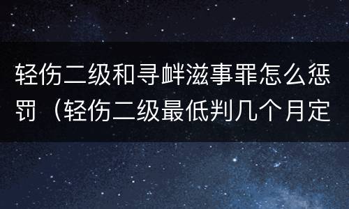 轻伤二级和寻衅滋事罪怎么惩罚（轻伤二级最低判几个月定的寻衅滋事）