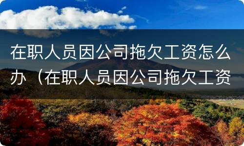 在职人员因公司拖欠工资怎么办（在职人员因公司拖欠工资怎么办理）