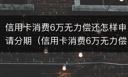 信用卡消费6万无力偿还怎样申请分期（信用卡消费6万无力偿还怎样申请分期付款）