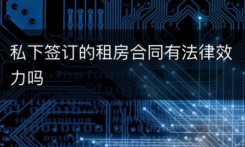 私下签订的租房合同有法律效力吗