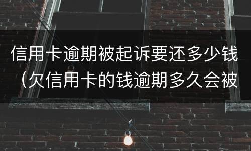 信用卡逾期被起诉要还多少钱（欠信用卡的钱逾期多久会被起诉）