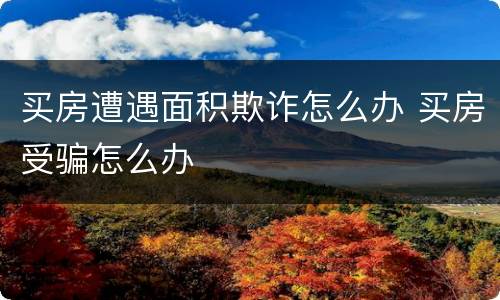 买房遭遇面积欺诈怎么办 买房受骗怎么办