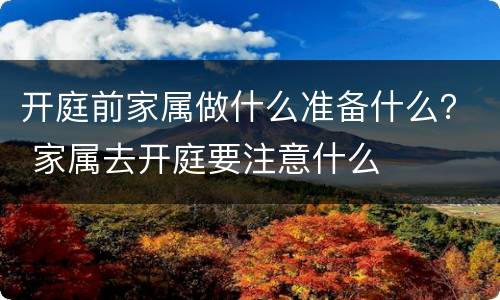 开庭前家属做什么准备什么？ 家属去开庭要注意什么