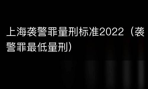 上海袭警罪量刑标准2022（袭警罪最低量刑）