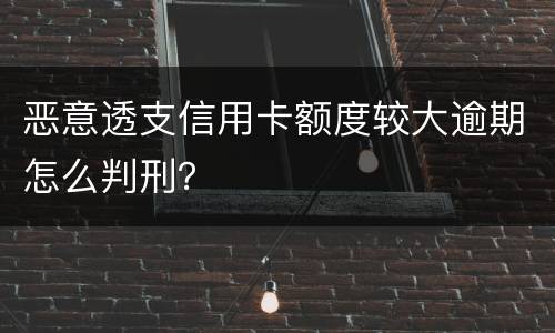 恶意透支信用卡额度较大逾期怎么判刑？