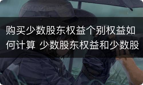 购买少数股东权益个别权益如何计算 少数股东权益和少数股东损益怎么计算
