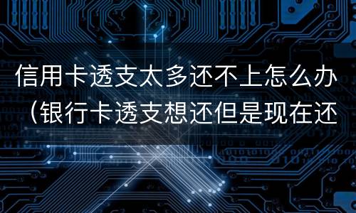 信用卡透支太多还不上怎么办（银行卡透支想还但是现在还不上怎么办）