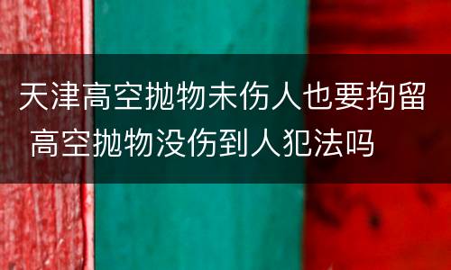 天津高空抛物未伤人也要拘留 高空抛物没伤到人犯法吗