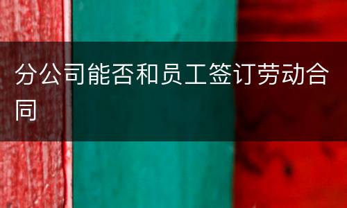 分公司能否和员工签订劳动合同