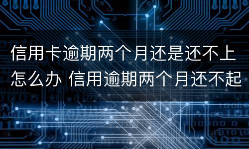 信用卡逾期两个月还是还不上怎么办 信用逾期两个月还不起怎么办