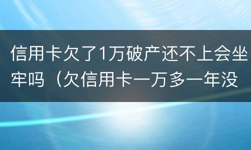信用卡欠了1万破产还不上会坐牢吗（欠信用卡一万多一年没还会不会坐牢）