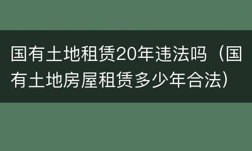 国有土地租赁20年违法吗（国有土地房屋租赁多少年合法）