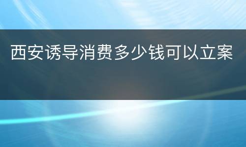西安诱导消费多少钱可以立案