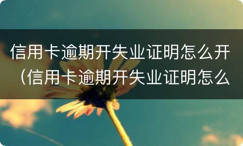 信用卡逾期开失业证明怎么开（信用卡逾期开失业证明怎么开就业失业登记证新规）