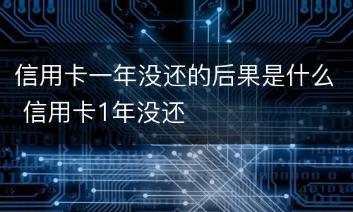 信用卡一年没还的后果是什么 信用卡1年没还