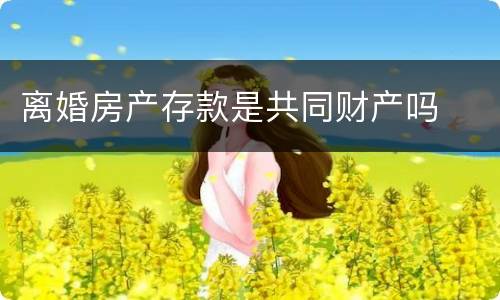 离婚房产存款是共同财产吗