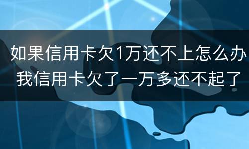 如果信用卡欠1万还不上怎么办 我信用卡欠了一万多还不起了怎么办