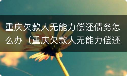 重庆欠款人无能力偿还债务怎么办（重庆欠款人无能力偿还债务怎么办呢）