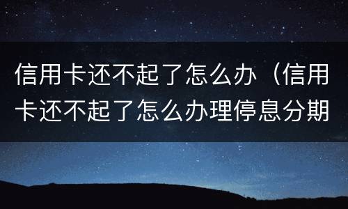 信用卡还不起了怎么办（信用卡还不起了怎么办理停息分期）