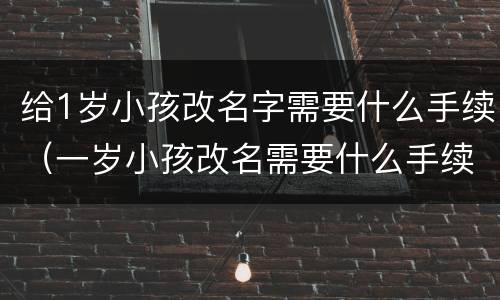 给1岁小孩改名字需要什么手续（一岁小孩改名需要什么手续）