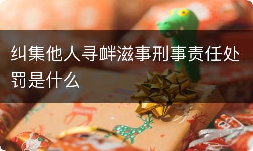 纠集他人寻衅滋事刑事责任处罚是什么