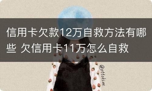 信用卡欠款12万自救方法有哪些 欠信用卡11万怎么自救