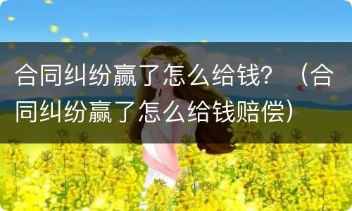合同纠纷赢了怎么给钱？（合同纠纷赢了怎么给钱赔偿）