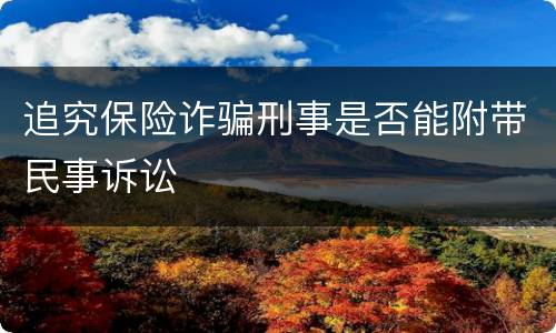 追究保险诈骗刑事是否能附带民事诉讼