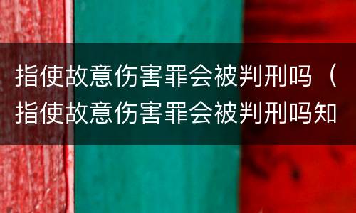 指使故意伤害罪会被判刑吗（指使故意伤害罪会被判刑吗知乎）