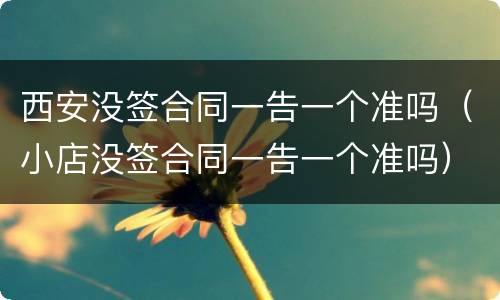 西安没签合同一告一个准吗（小店没签合同一告一个准吗）